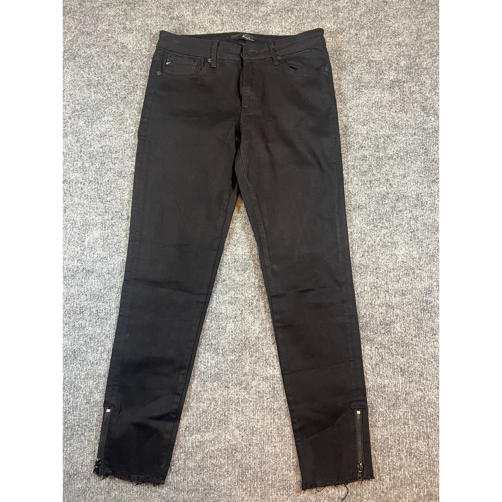 KanCan Estilo Mid-Rise Ankle Skinny Jeans Women's Black Size 7/27 Zipper Hem
